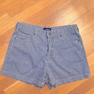 Courtshop Stripe High Waist Jean Shorts